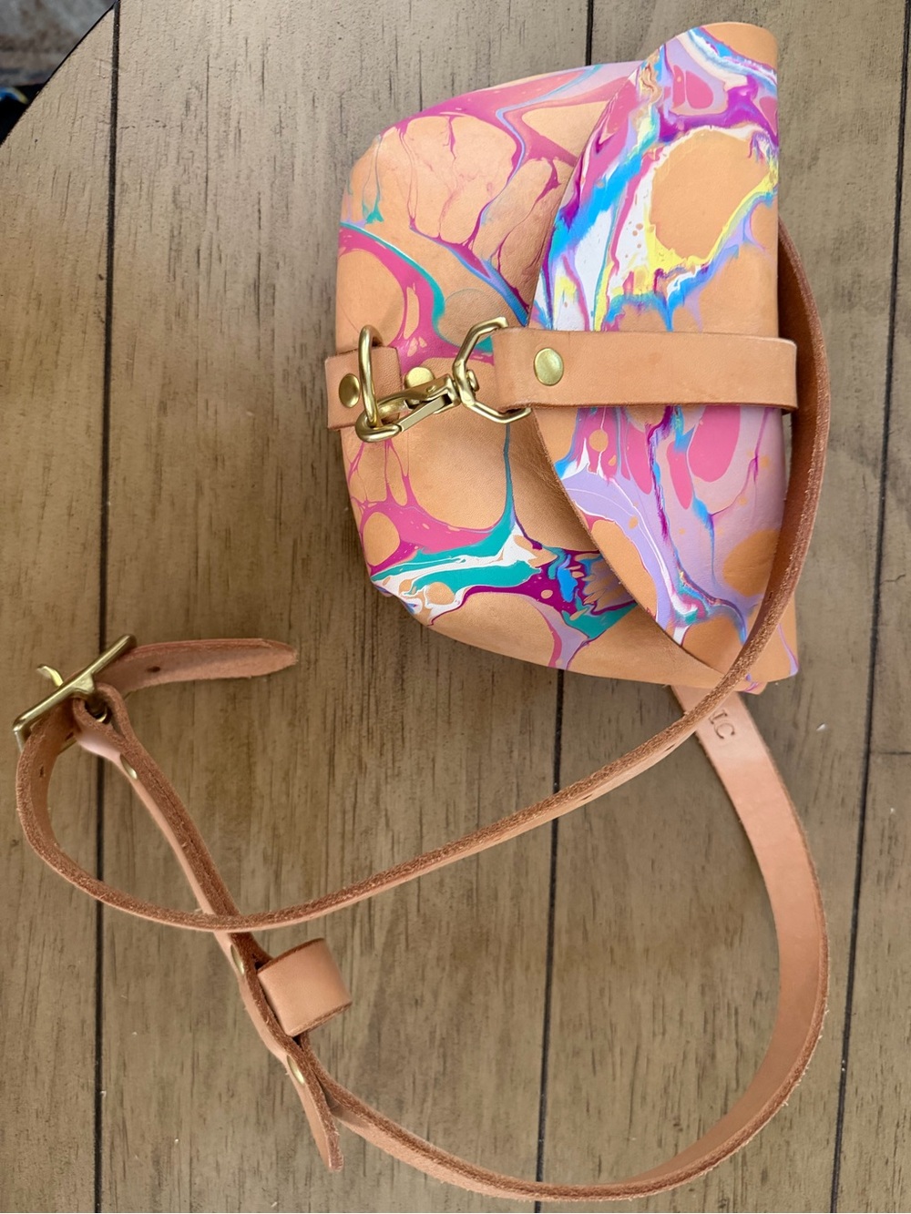 NWOT - Glad & Young Big Sister Leather Crossbody Bag - Color is Cosmic Cake